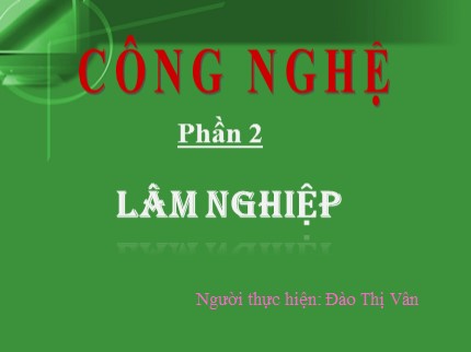 Bài giảng Công nghệ Lớp 7 - Bài 22: Vai trò của rừng và nhiệm vụ của trồng rừng