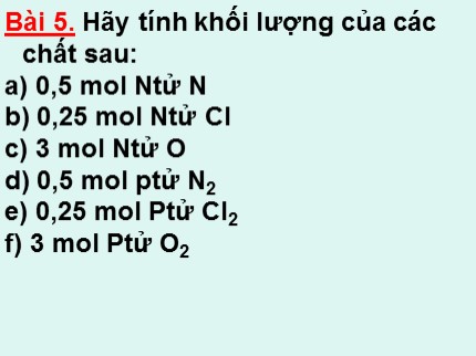 Bài giảng Hóa học 8 - Bài: Mol