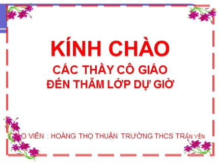 Bài giảng Hóa học Lớp 8 - Tiết 26: Mol - Hoàng Thọ Thuận