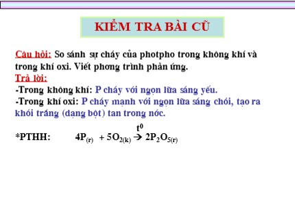 Bài giảng Hóa học Lớp 8 - Tiết 45: Không khí và sự cháy