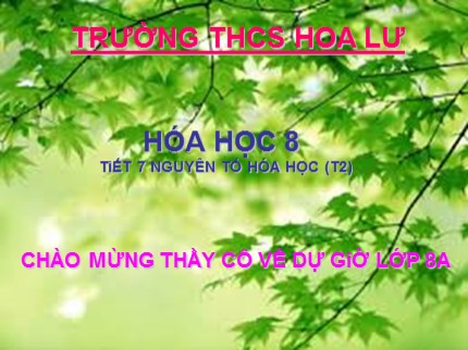 Bài giảng Hóa học Lớp 8 - Tiết 7: Nguyên tố hóa học (Tiết 2)