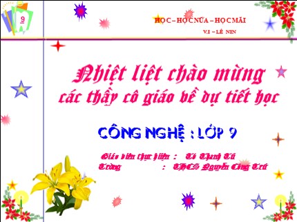 Bài giảng Công nghệ Lớp 9 - Bài 6: Lắp mạch điện bảng điện (Tiết 1) - Tô Thanh Tú