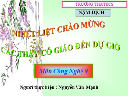 Bài giảng Công nghệ Lớp 9 - Bài 6: Thực hành lắp mạch điện bảng điện - Nguyễn Văn Mạnh