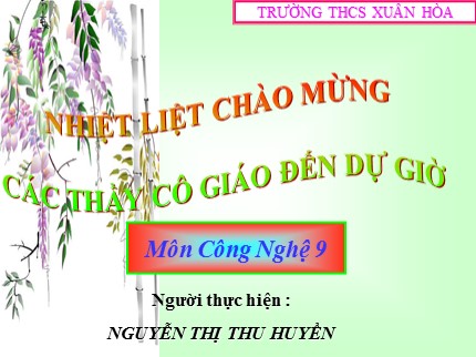 Bài giảng Công nghệ Lớp 9 - Bài 6: Thực hành Lắp mạch điện bảng điện - Nguyễn Thị Thu Huyền