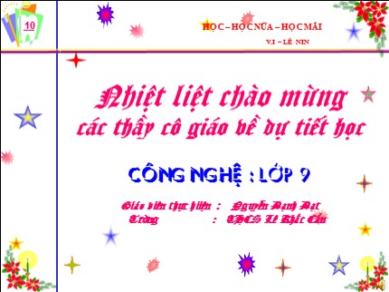 Bài giảng Công nghệ Lớp 9 - Bài 8: Thực hành Lắp mạch điện hai công tắc hai cực điều khiển hai đèn - Nguyễn Danh Đạt