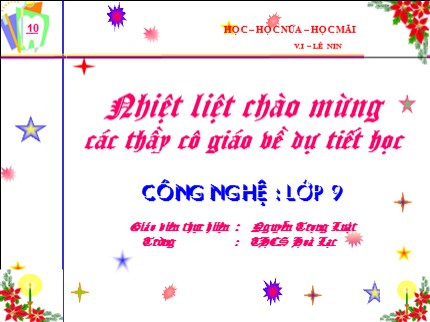 Bài giảng Công nghệ Lớp 9 - Bài 9: Thực hành lắp mạch điện hai công tắc ba cực điều khiển một đèn - Nguyễn Trọng Luật