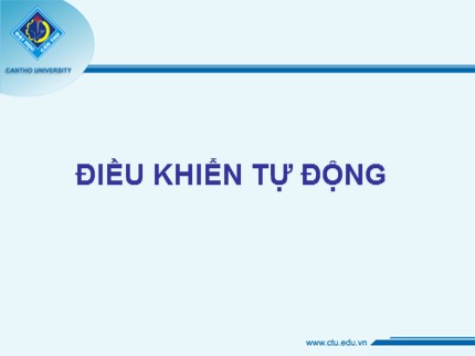 Bài giảng Điều khiển tự động