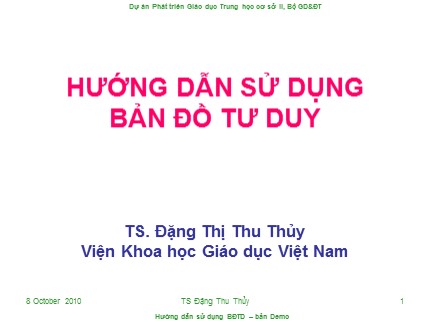 Bài giảng Hướng dẫn sử dụng bản đồ tư duy - Đặng Thị Thu Thủy