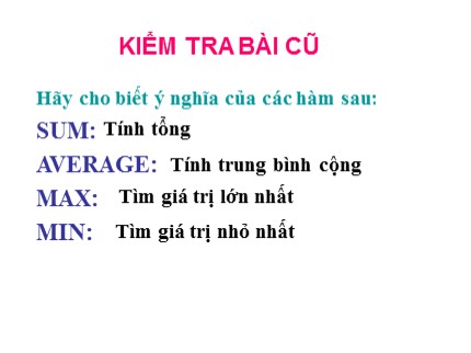 Bài giảng Tin học Khối 7 - Bài 5: Các thao tác với bảng tính (Tiết 1)