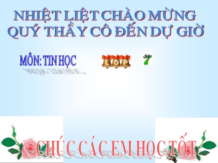 Bài giảng Tin học Khối 7 - Bài 5: Thao tác với bảng tính