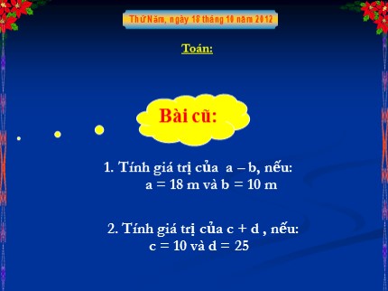 Bài giảng Toán Khối 4 - Bài: Tính chất giao hoán của phép cộng