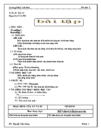 Giáo án Tin học Lớp 7 - Tiết 27: Bài tập - Nguyễn Tiến Dũng