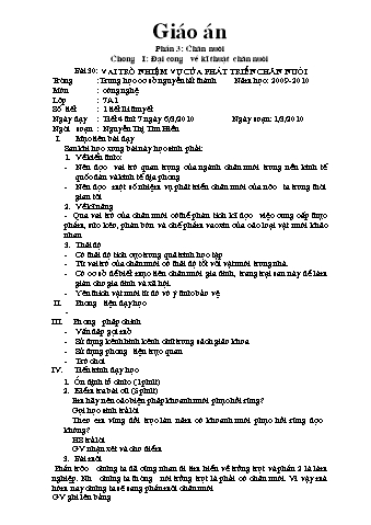 Bài giảng Công nghệ Lớp 7 - Bài 30: Vai trò nhiệm vụ của phát triển chăn nuôi - Nguyễn Thị Thu Hiền