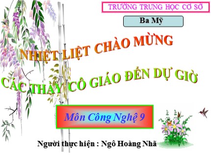 Bài giảng Công nghệ Lớp 9 - Bài 11: Lắp đặt dây dẫn của mạng điện trong nhà - Ngô Hoàng Nhã