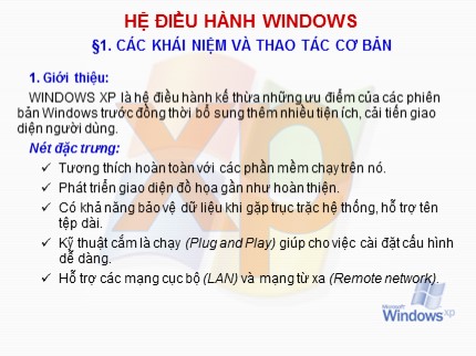 Bài giảng Hệ điều hành Windows