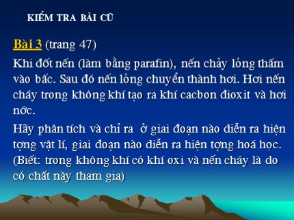 Bài giảng Hóa học 8 - Bài 13: Phản ứng hoá học