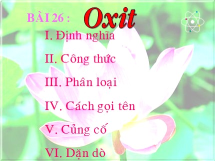 Bài giảng Hóa học 8 - Bài 26: Oxit