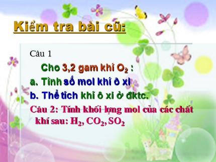 Bài giảng Hóa học 8 - Bài: Tỉ khối của chất khí