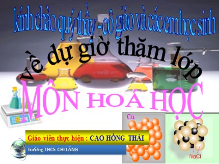 Bài giảng Hóa học 8 - Tiết 12: Công thức hoá học - Cao Hồng Thái