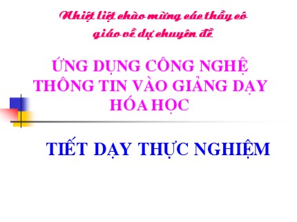 Bài giảng Hóa học 8 - Tiết 50: điều chế khí hiđro. Phản ứng thế - Trịnh Hải Hồng