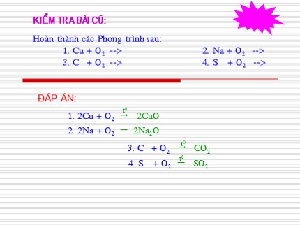 Bài giảng Hóa học Khối 8 - Tiết 40: Oxit