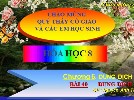 Bài giảng Hóa học Khối 8 - Tiết 60: Dung dịch - Nguyễn Anh Tuấn
