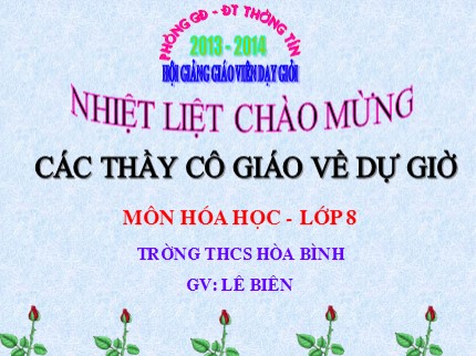 Bài giảng Hóa học Lớp 8 - Bài 19: Chuyển đổi giữa khối lượng, thể tích và lượng chất - Lê Biên