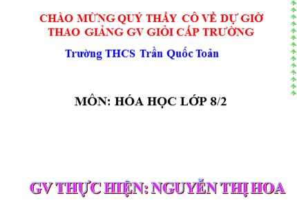 Bài giảng Hóa học Lớp 8 - Bài 20: Tỉ khối của chất khí - Nguyễn Thị Hoa