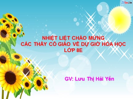 Bài giảng Hóa học Lớp 8 - Bài: Tỉ khối của chất khí - Lưu Thị Hải Yến