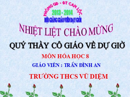 Bài giảng Hóa học Lớp 8 - Tiết 28: Chuyển đổi giữa khối lượng, thể tích và mol - Trần Đình An