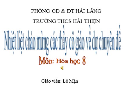 Bài giảng Hóa học Lớp 8 - Tiết 49: Phản ứng oxi hoá khử - Lê Mận