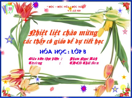 Bài giảng Hóa học Lớp 8 - Tiết 51: Bài luyện tập 4 - Phạm Ngọc Bách