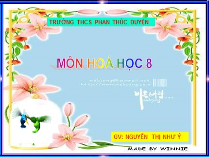 Bài giảng Hóa học Lớp 8 - Tiết 54: Nước - Nguyễn Thị Như Ý