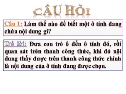 Bài giảng môn Tin học 7 - Bài 5: Thao tác với bảng tính