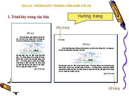 Bài giảng Tin học 6 - Bài 18: Trình bày trang văn bản và in