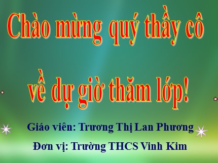 Bài giảng Tin học 7 - Bài 5: Thao tác với bảng tính - Trương Thị Lan Phương