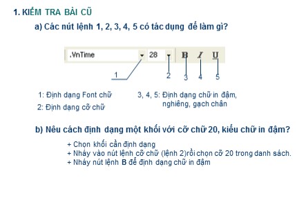 Bài giảng Tin học 7 - Bài 7: Trình bày và in trang tính