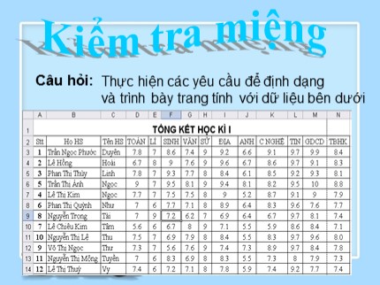 Bài giảng Tin học 7 - Tiết 45: Sắp xếp và lọc dữ liệu