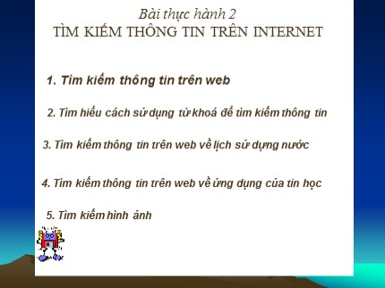 Bài giảng Tin học 9 - Bài thực hành 2: Tìm kiếm thông tin trên Internet