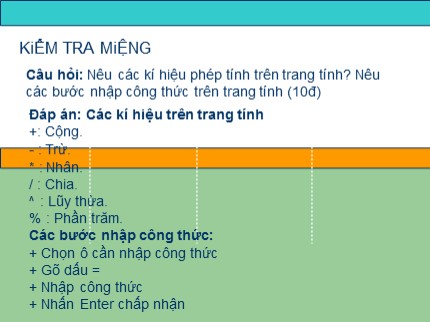 Bài giảng Tin học Khối 7 - Bài thực hành 3: Bảng điểm của em