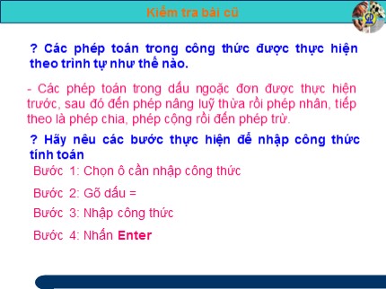 Bài giảng Tin học Khối 7 - Bài thực hành 3: Bảng điểm của em