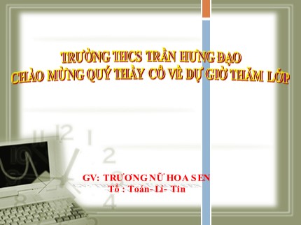 Bài giảng Tin học Khối 7 - Tiết 37: Định dạng trang tính