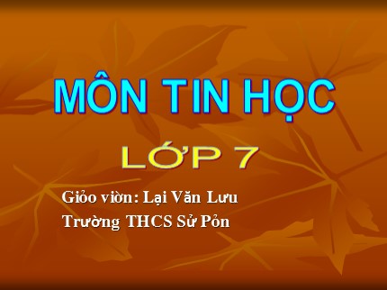 Bài giảng Tin học Lớp 7 - Bài 4: Sử dụng các hàm để tính toán - Lại Văn Lưu