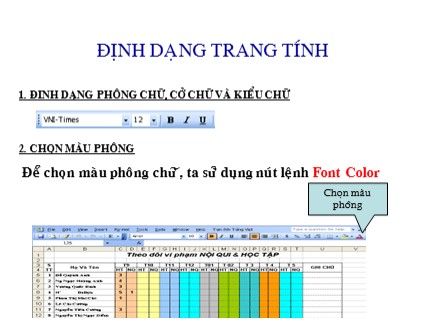 Bài giảng Tin học Lớp 7 - Bài 6: Định dạng trang tính