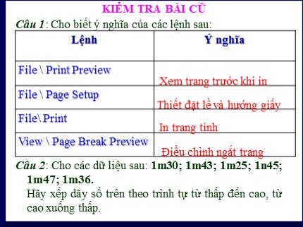 Bài giảng Tin học Lớp 7 - Bài 8: Sắp xếp và lọc dữ liệu (Bản đẹp nhất)