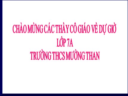 Bài giảng Tin học Lớp 7 - Bài 8: Sắp xếp và lọc dữ liệu - Trường THCS Mường Than