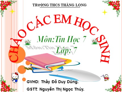 Bài giảng Tin học Lớp 7 - Bài 9: Trình bày dữ liệu bằng biểu đồ (Tiếp theo) - Đỗ Duy Dũng