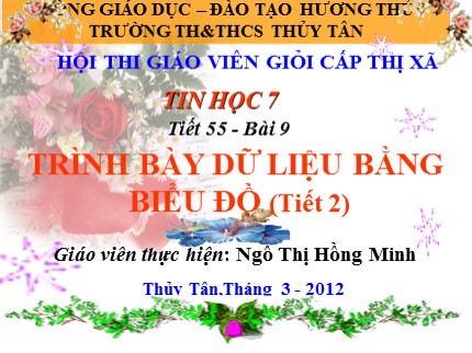 Bài giảng Tin học Lớp 7 - Bài 9: Trình bày dữ liệu bằng biểu đồ (Tiết 2) - Ngô Thị Hồng Minh