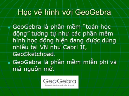 Bài giảng Tin học Lớp 7 - Bài: Học vẽ hình với Geogebra