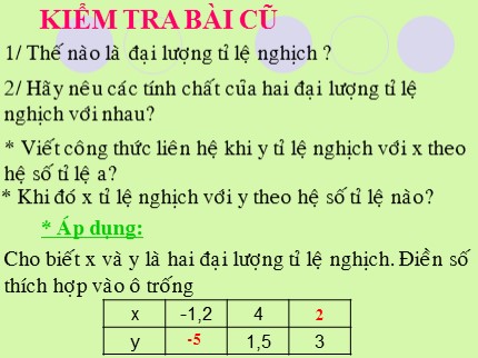 Bài giảng Tin học Lớp 7 - Bài: Một số bài tóan về đại lượng tỉ lệ nghịch - Đinh Nhật Quyên